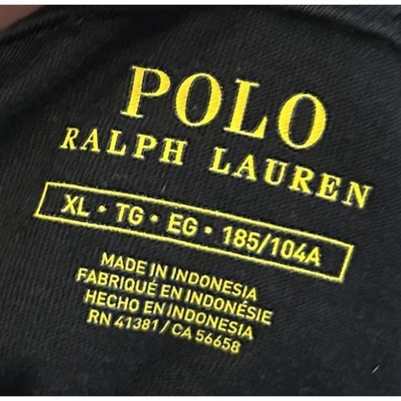 Polo Ralph Lauren Hoodie Long Sleeve Hoodie Shirt Mens XL Black Red Pony - Picture 3 of 4